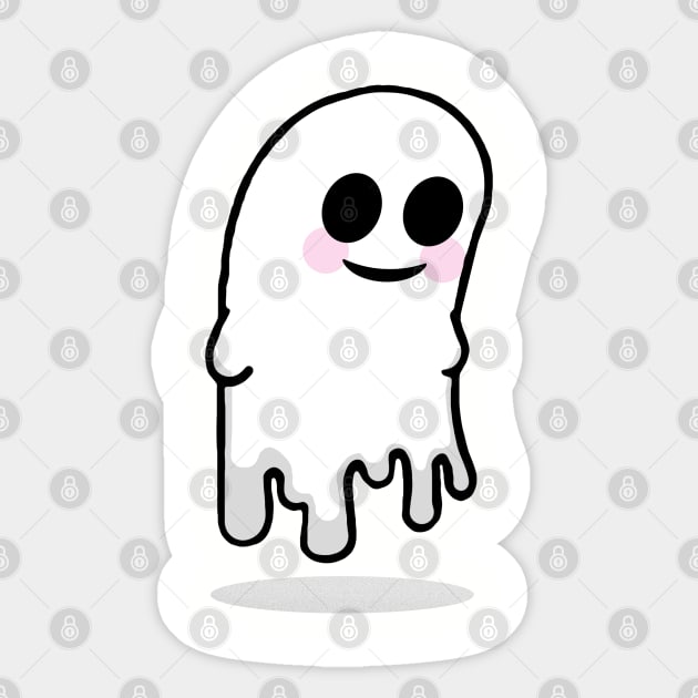 Happy Kawaii Cutey Ghost Sticker by DankFutura